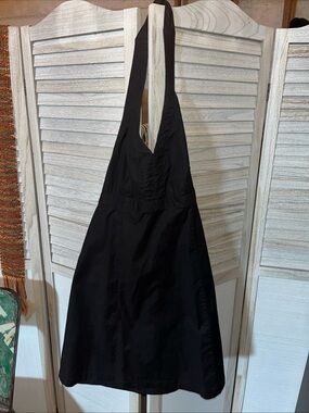 Gap Vintage Y2K Halter Dress Black Cotton Blend Misses 8